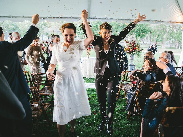 Confetti wedding send-off