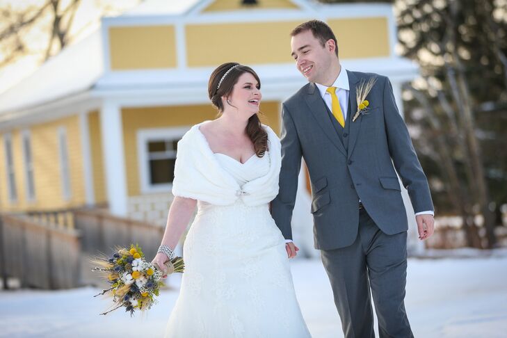 The couple held their ceremony and reception at Heritage Park Historical Village, giving their wedding a charming, rustic, feel.