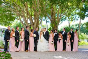 Donna Morgan Long, Light Pink Bridesmaid Dresses