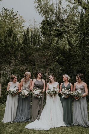 slim fit dress slacks Mismatched Silver Cheap Long Elegant Wedding Bridesmaid Dresses, WG359 main image 0