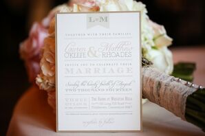 Blush and Off-White Wedding Invitation