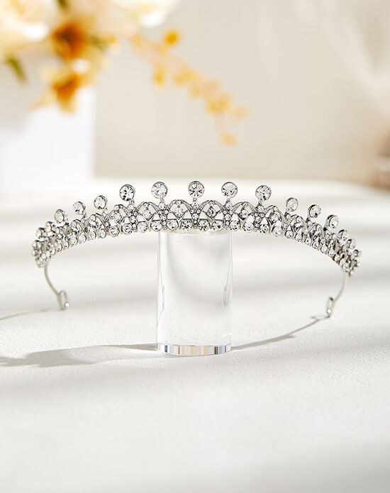 AW Bridal AW BRIDAL Crystal Tiara Crowns for Women - Sparkling Princess Tiara for Bride, Fashion Bridal Headband Hair Accessories for Wedding Birthday Prom Silver Silver Tiara - 1