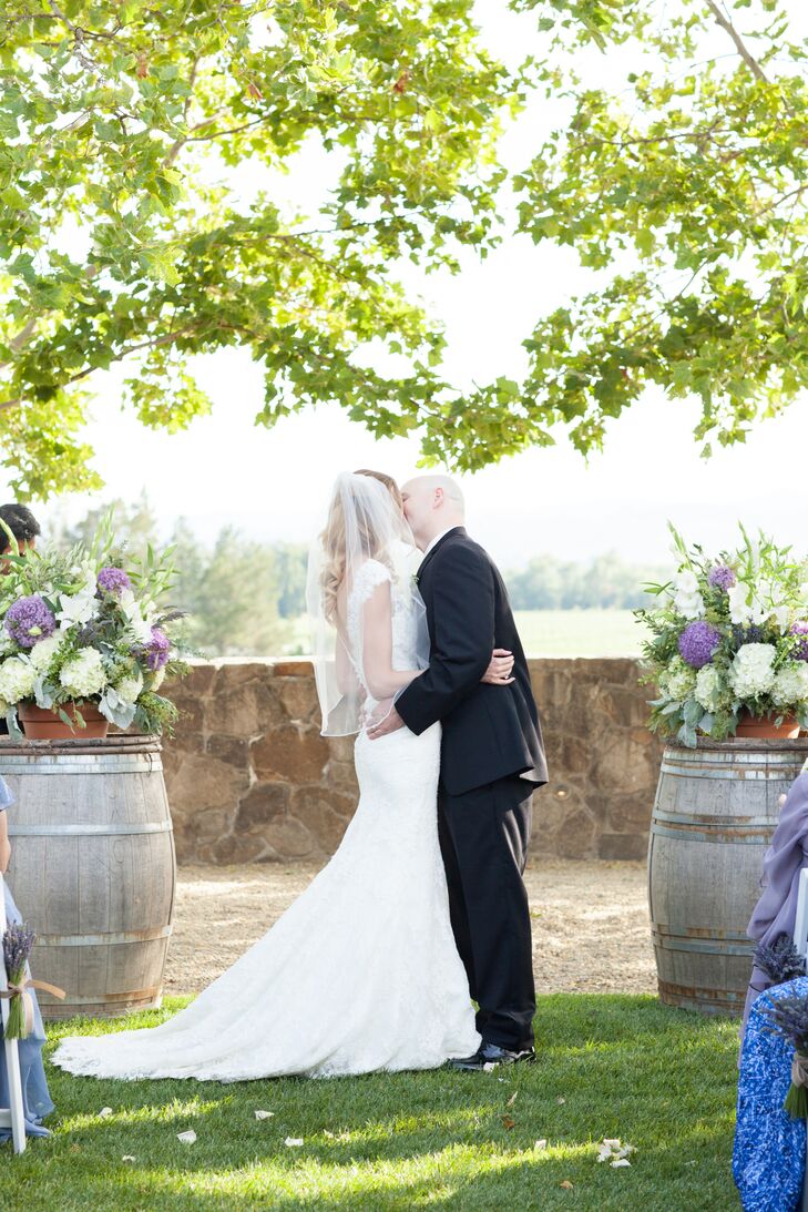 Stryker Sonoma Winery Ceremony First Kiss