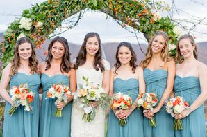 Short Sweetheart Neckline Turquoise Bridesmaid Dresses
