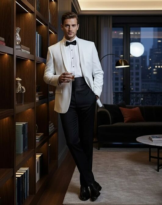 BLACKTIE BRENTWOOD White Wedding Tuxedo White Tuxedo - 2