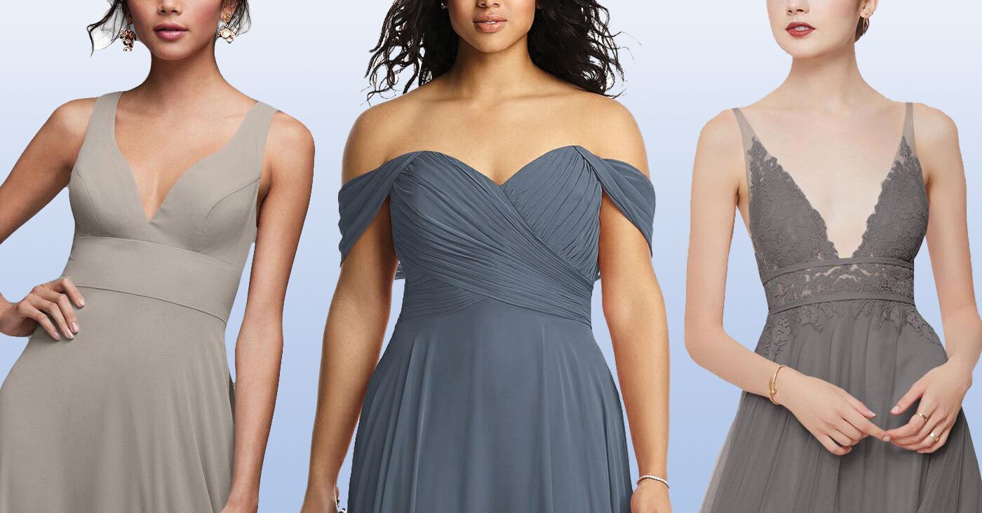 storm grey bridesmaid dresses US8 / Picture color