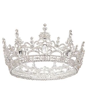 AW Bridal AW BRIDAL Wedding Crown Bridal Tiara Rhinestone Queen Crown for Women Prncess Tiara for Girls Crystal Quinceanera Crown for Wedding (Silver) Silver Tiara