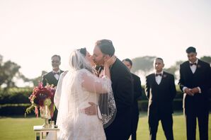 Fingertip-Length Tulle Veil With Lace