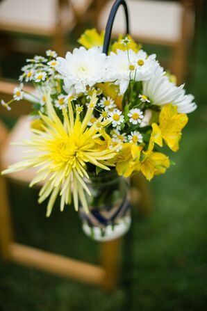 White and Yellow Flower Aisle Decorations