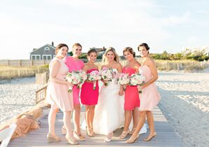Short Pink Bridesmaid Dresses