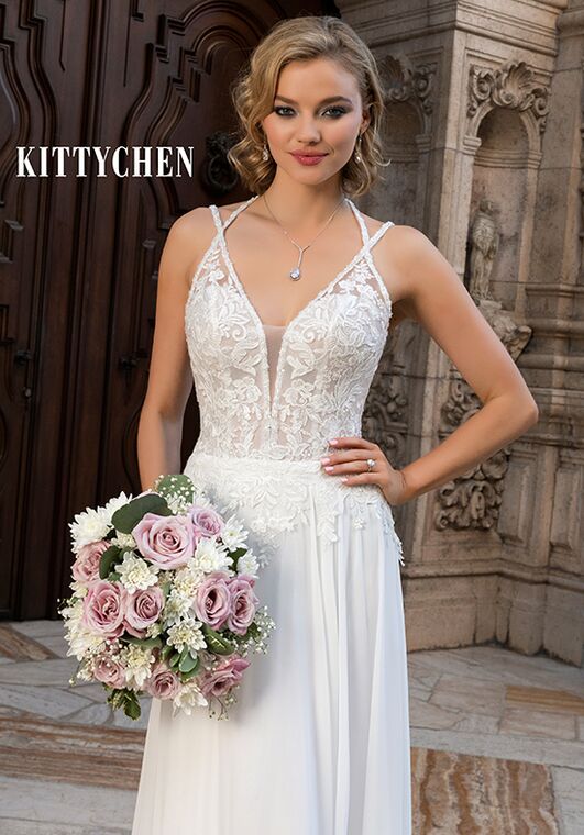 KITTYCHEN TRINA, H2056 Sheath Wedding Dress - 2