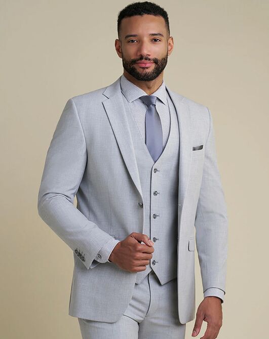 BLACKTIE SAVOY Light Grey Wedding Suit Grey Tuxedo - 2