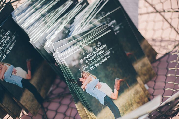 Madison and Brent selected a photo from their engagement shoot for their ceremony programs.
