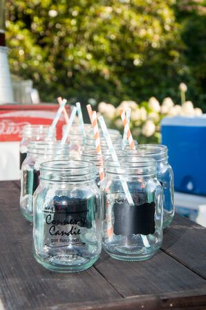 Tinted Blue Mason Jar Wedding Favors