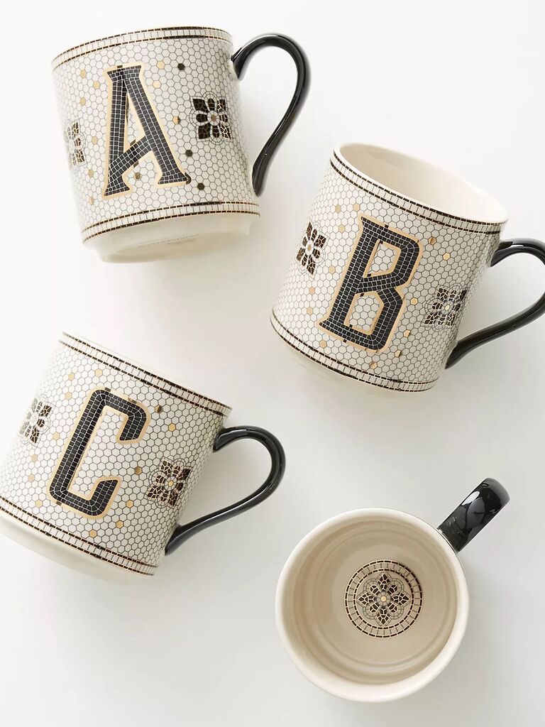Monogram mugs affordable bridesmaid gifts