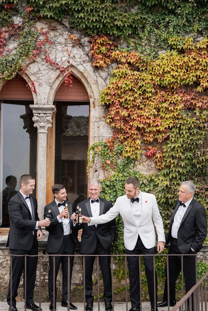 Groom in Ralph Lauren Tuxedo for Castle Wedding