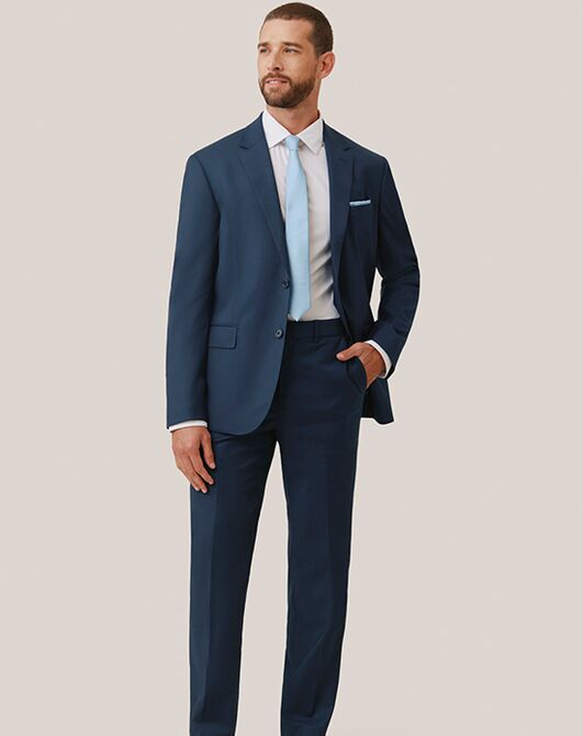 Birdy Grey Suits Taylor Suit in Navy Blue Tuxedo - 2