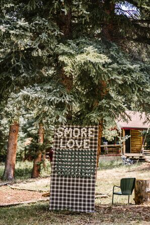 Flannel Escort Card Display with S'more Escort Cards