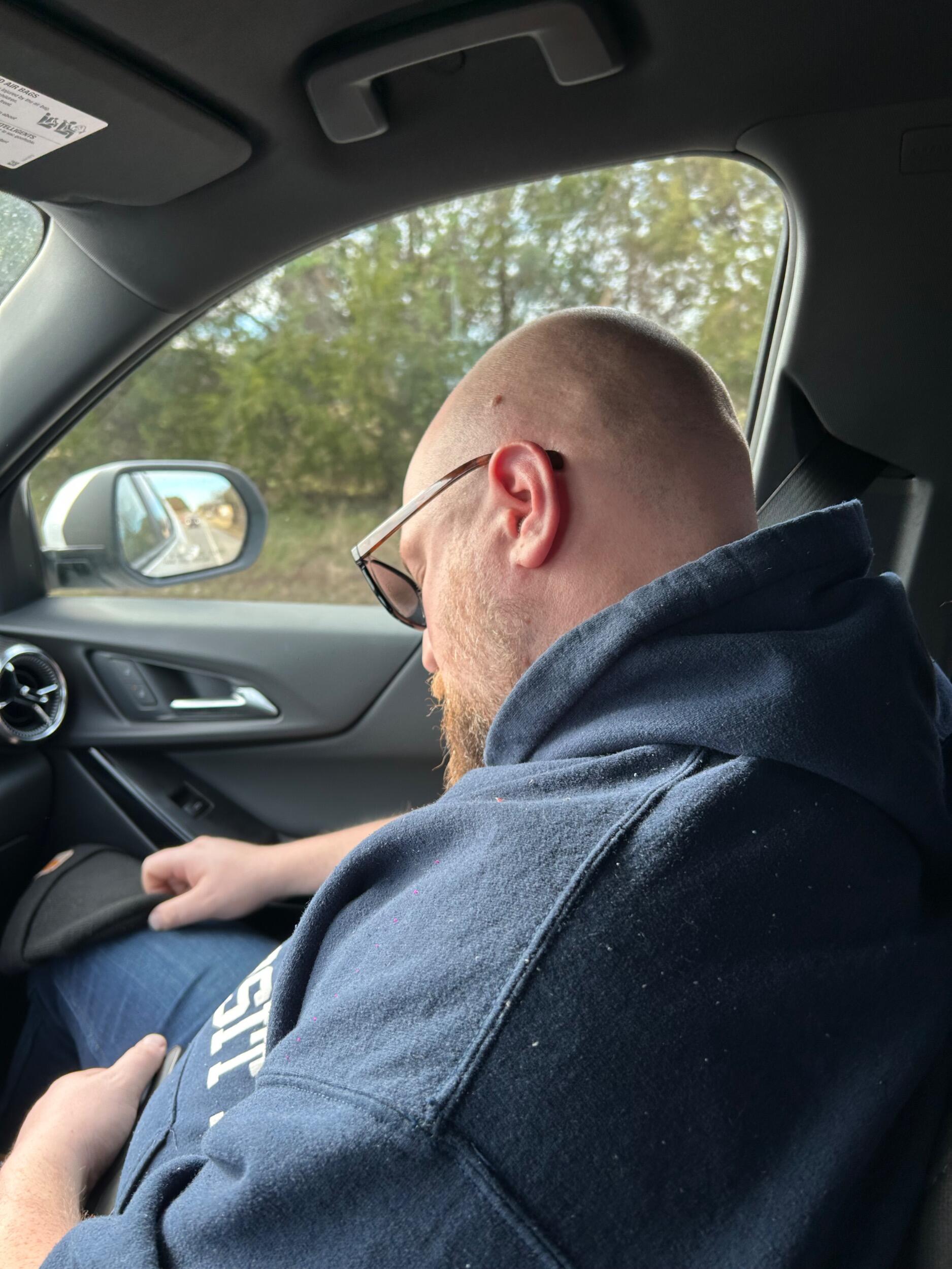 Aaron's Nap Traveling Home from Illinois