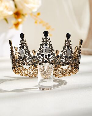 AW Bridal AW BRIDAL Baroque Crowns for Women Queen Crown Gothic Tiara Crystal Crown for Women Princess Tiara for Girls Vintage Tiara for Wedding Crown for Brides (Black) Black Tiara
