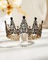 AW Bridal AW BRIDAL Baroque Crowns for Women Queen Crown Gothic Tiara Crystal Crown for Women Princess Tiara for Girls Vintage Tiara for Wedding Crown for Brides (Black) Black Tiara - thumbnail - 1