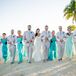 Turquoise and Tan Wedding Party