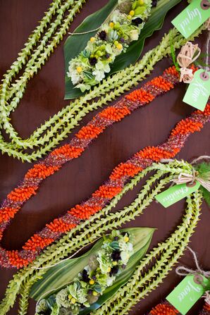 Red and Green Leis