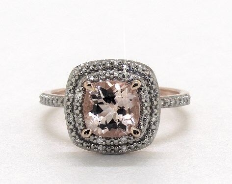 morganite cushion cut ring