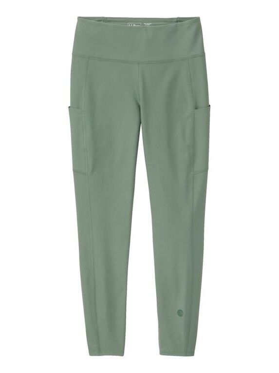 Green leggings with pockets, gift idea for 35th anniversary. 