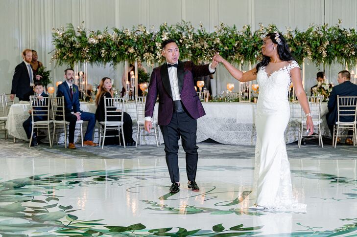 First Dance Atop Custom Dance Floor Wrap