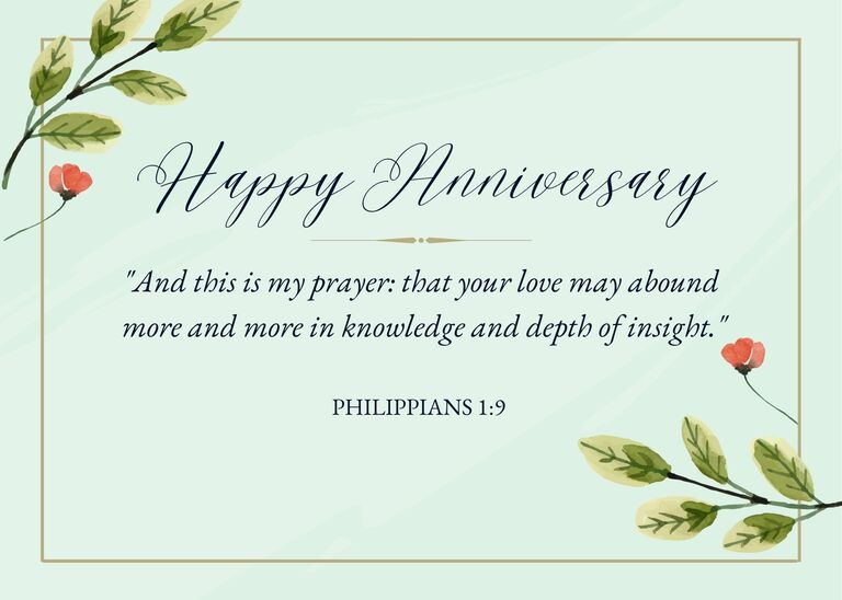 Anniversary Bible verse - Philippians 1:9 - And this is my prayer