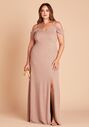 Birdy Grey Dev Crepe Dress Curve in Taupe V-Neck Bridesmaid Dress - thumbnail - 1