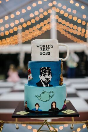 Hand-Painted Wedding Cake Inspired by The Office Television Show