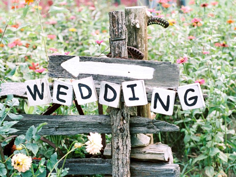Wedding reception sign