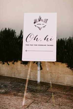 Playful Signs at Palm Springs Wedding