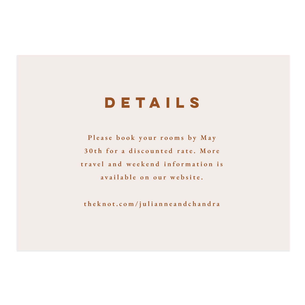 A Wedding Enclosure Card from the Modern Floral Collection