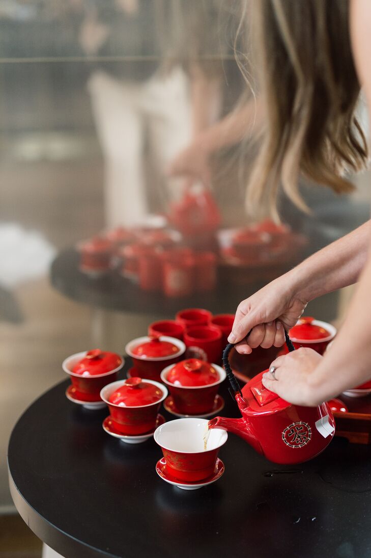 Pouring Tea During Chinese Tea Ceremony