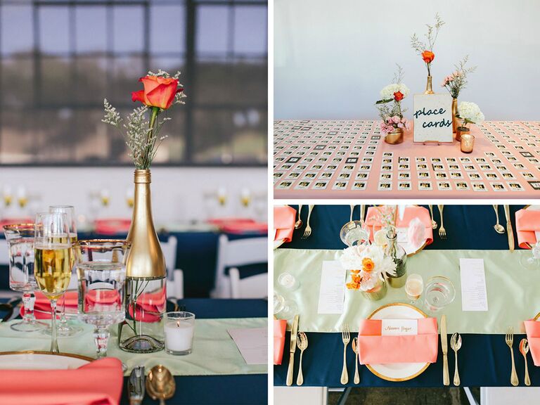 Peach and blue Indian wedding