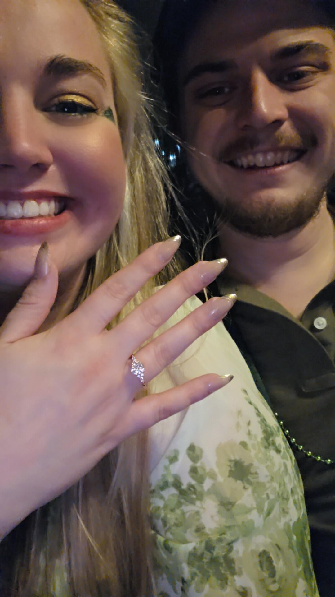 We celebrate our new engagement at our first date spot on St. Patrick's Day!