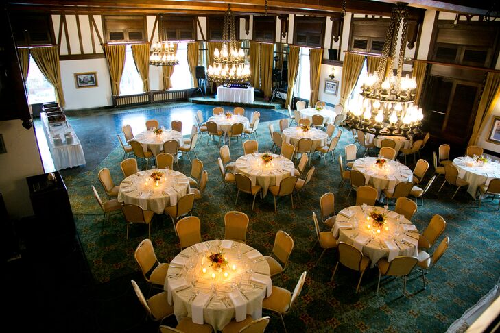 Blue and Gold Modern Reception Venue at Alex Johnson Hotel