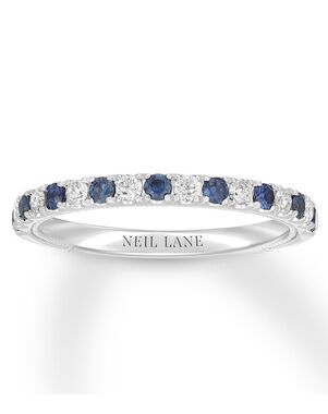 Kay Jewelers Neil Lane Sapphire Anniversary Band 1/5 ct tw Diamonds 14K Gold White Gold Wedding Ring