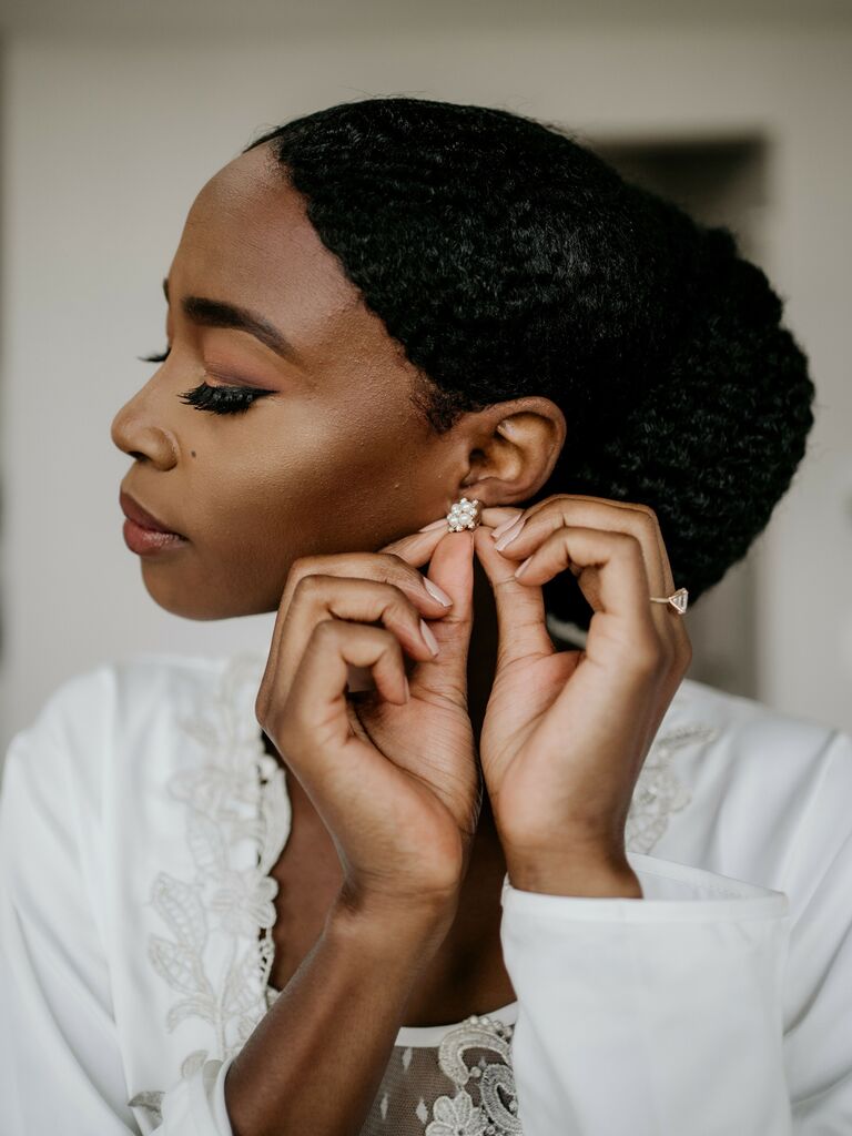 wedding updo low sleek bun
