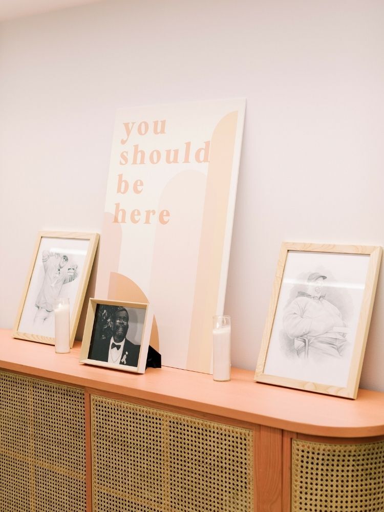photography display of deceased loved ones