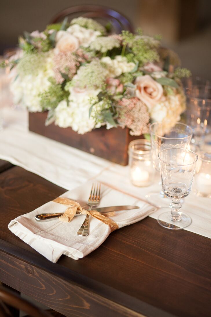 Linen Napkins and Ribbon-Tied Silverware