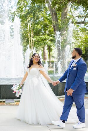 Portraits in Front of Fountain at The Lace House at Arsenal Hill in Columbia, South Carolina