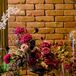 Modern Escort Cards and Burgundy Flower Arrangements