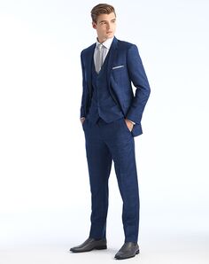 Allure Men Cobalt Window Pane Blue Tuxedo