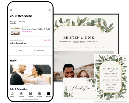 Create Your Wedding Website by The Knot App