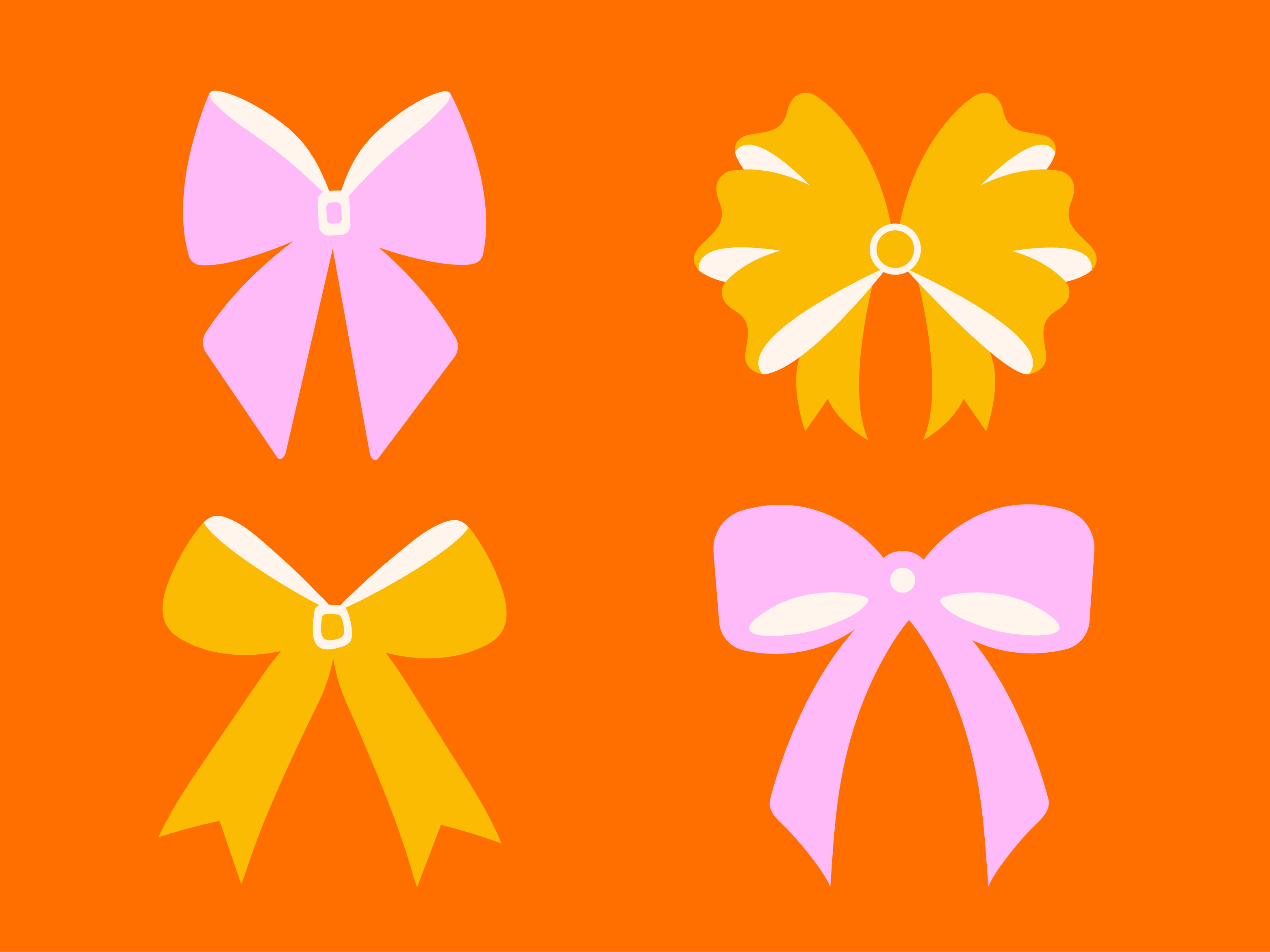 Stylish bright bow shape with long ribbons hair clip For little girl Pack  of 5