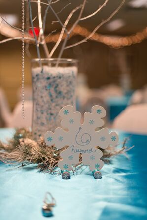 Silver and Blue Wintry Decor at Frozen-Inspired Wedding